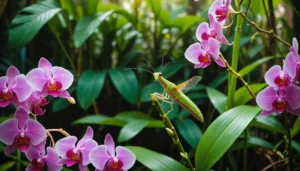 mante religieuse orchidées