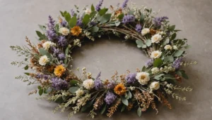 couronne de fleurs sechees